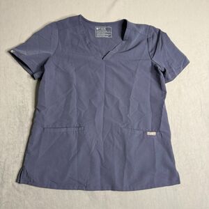 Figs Women's V-Neck Scrub Top in Blue